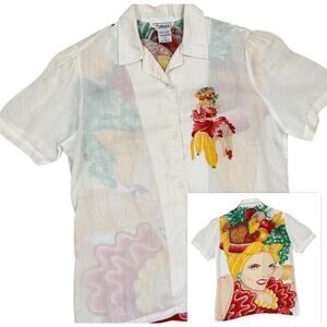 Vintage Fritzi Carmen Miranda Tropical Kitsch Top